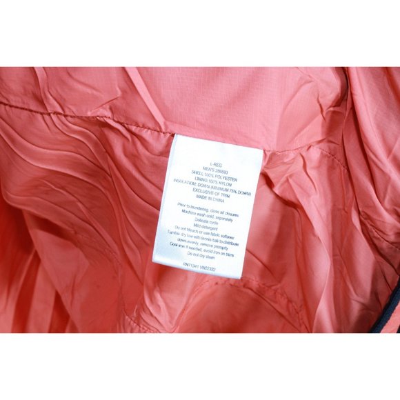 LL Bean Black Orange Polyester Outer Shell Down Hooded Puffer Jacket L - Picture 7 of 10